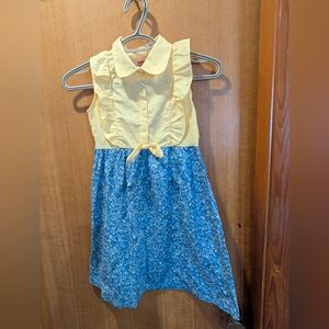 Penelope Mack Girls Yellow and Blue Floral Dress